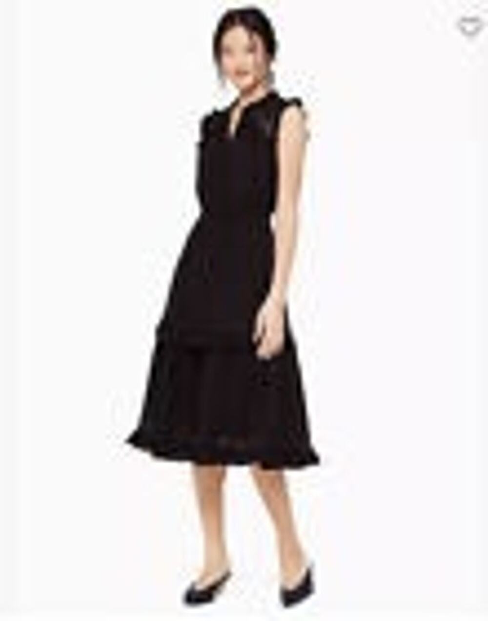 Kate Spade Broome Street Swiss Dot Sleeveless Black Dress Size XS